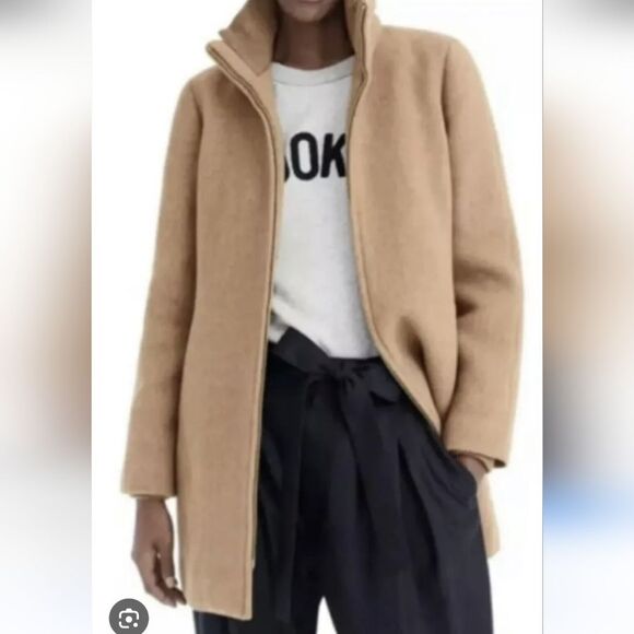 Jcrew Camel Tan  Lodge coat in Italian stadium-cloth wool Large/ Us 10 - Picture 11 of 15